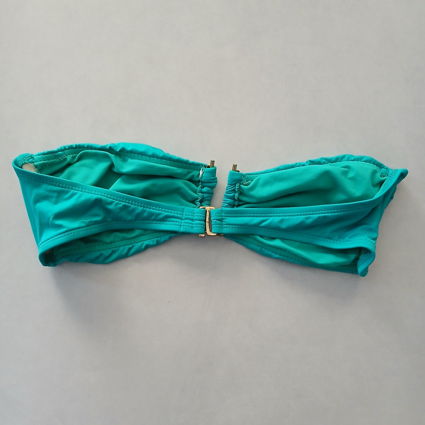 Green Y2K VTG Bandeau Swimwear Tropical Baddie Beach Vacation Bikini Top Large