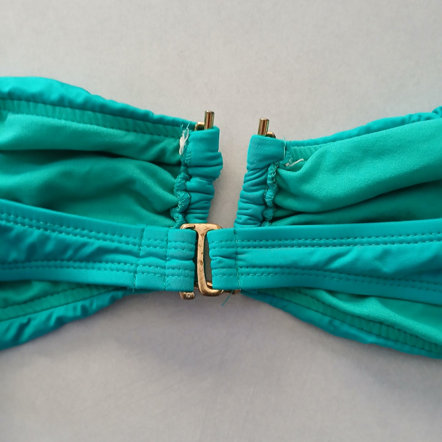 Green Y2K VTG Bandeau Swimwear Tropical Baddie Beach Vacation Bikini Top Large