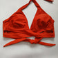 Red Y2K Swim Resort Beach Vacation Halter Grunge Tropical Goth Bikini Top Large