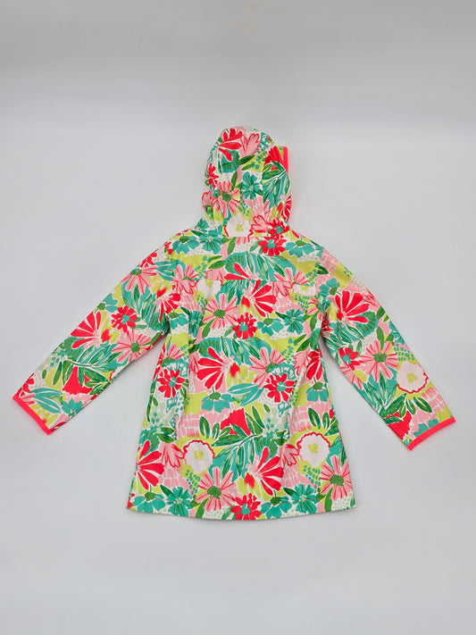 Cat & Jack Floral Girls Toddler Zip Up Colorful Hood Cute Artsy Cozy Raincoat 5T
