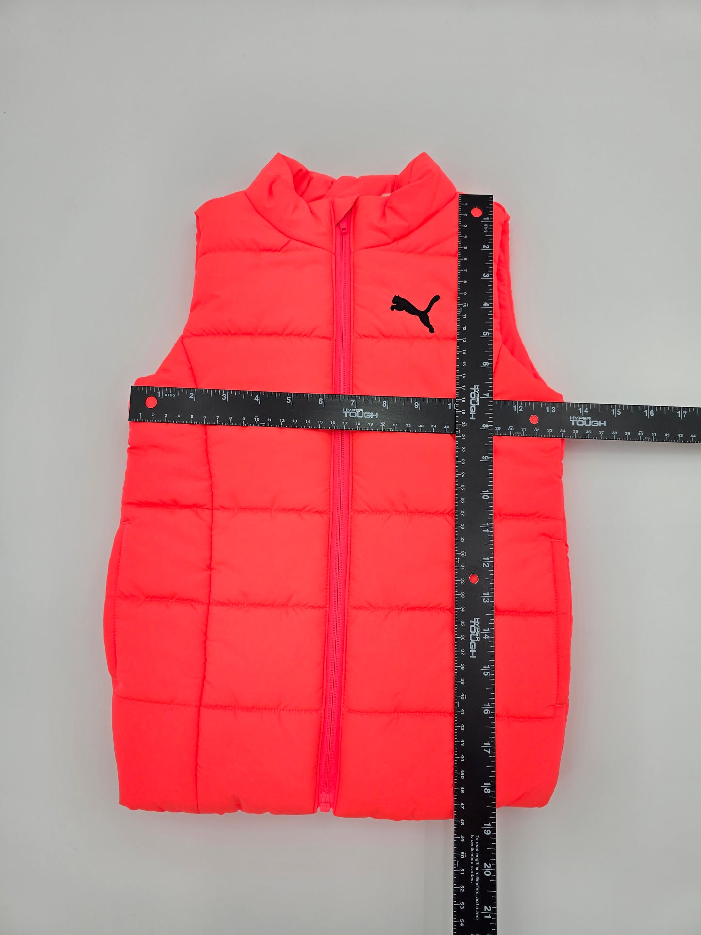 Puma Orange Y2K Active Sporty Girls Toddler Puffer Cozy Jacket Vest XS 5/6