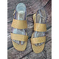 A New Day Tan Flat Strap Buckle Sandals 8.5