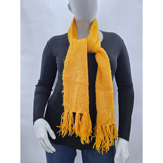 Yellow Y2K Scarves Resort Whimsy Goth Cottage Fairy Knit Cozy Chic Scarf OS