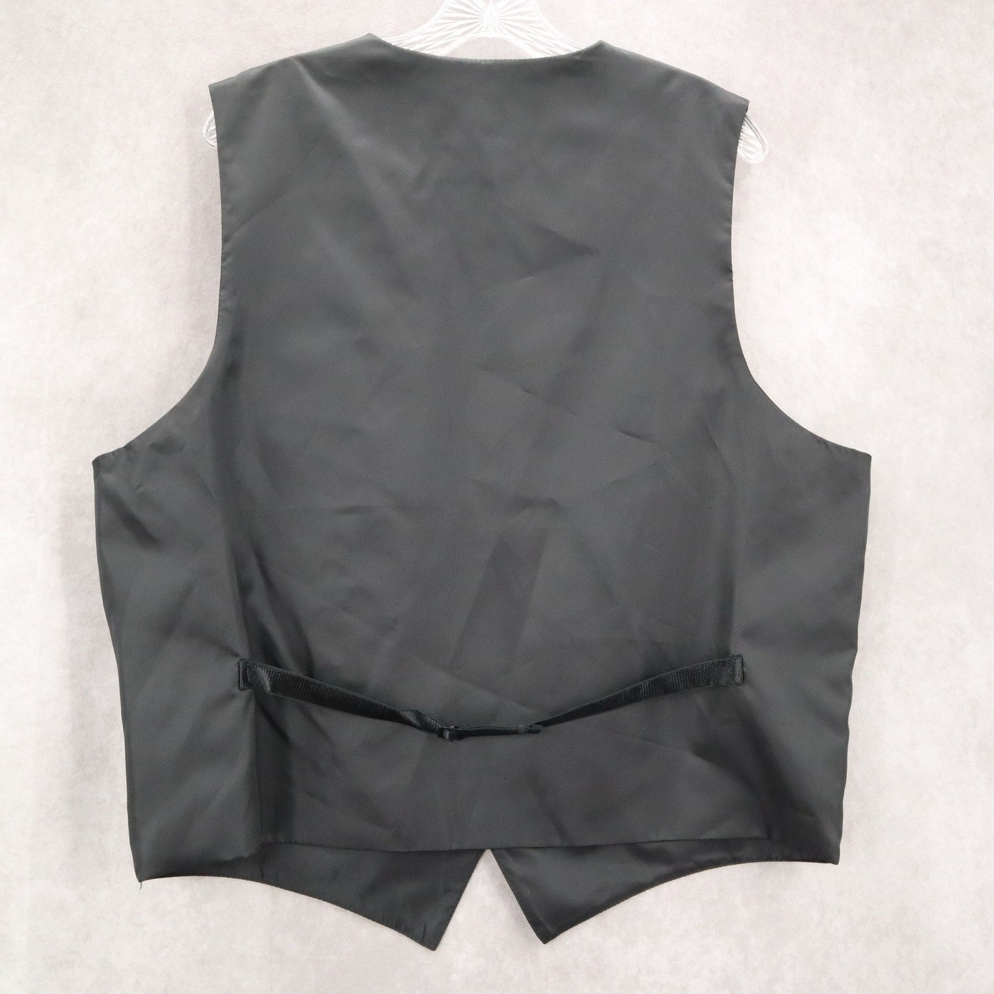 Brandon Michael Black 5 Button Peak Pattern Waistcoat Tuxedo Suit Vest Large 46R