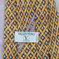 Valentino Italy Yellow Diamond Floral Executive Geometric Silk Neck Tie Men's