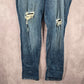 029. Torrid Denim Blue Distress Straight Tapered Denim Pants Jeans 24XT