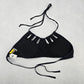 LA Hearts Black Cutout Tie Padded Swim Sports Bra Beach Bikini Top M Medium
