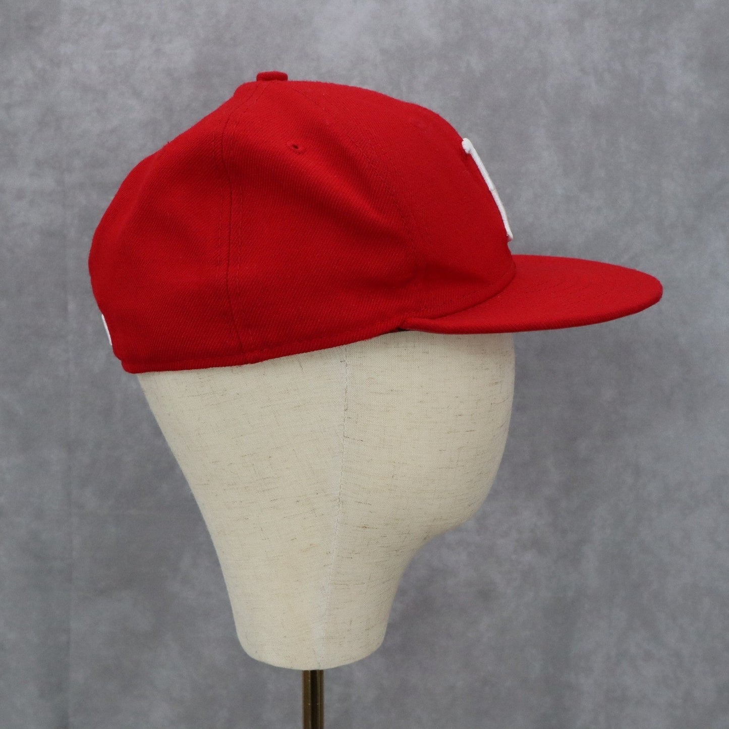 New Era Boson Red Sox Red Flat Bill Fitted Wool 7 3/8 Athletic Baseball Cap Hat