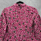 Talbots Pink Animal Print Long Sleeve Button Blouse Top Shirt Petite Cotton 12P