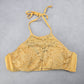 H&M Yellow Lace Crochet Eyelet Halter Tie Padded Bikini Bralette Swim Top 6