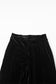 Black Solid Color High Waist Flare Corduroy Pants