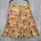 Alfred Dunner Tan Floral Flare Knee Length Cotton Skirt Plus 18W
