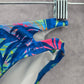 Sand Castle Blue Floral Print Bikini Bottoms Swimwear Medium