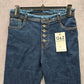 G&Z Apparel Blue Flare Fringe Western Button Vintage Jeans Pants Bottoms 32