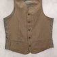 Brown 5 Button Welt Pocket Round Waistcoat Tuxedo Suit Vest Wool Small 37R 30W