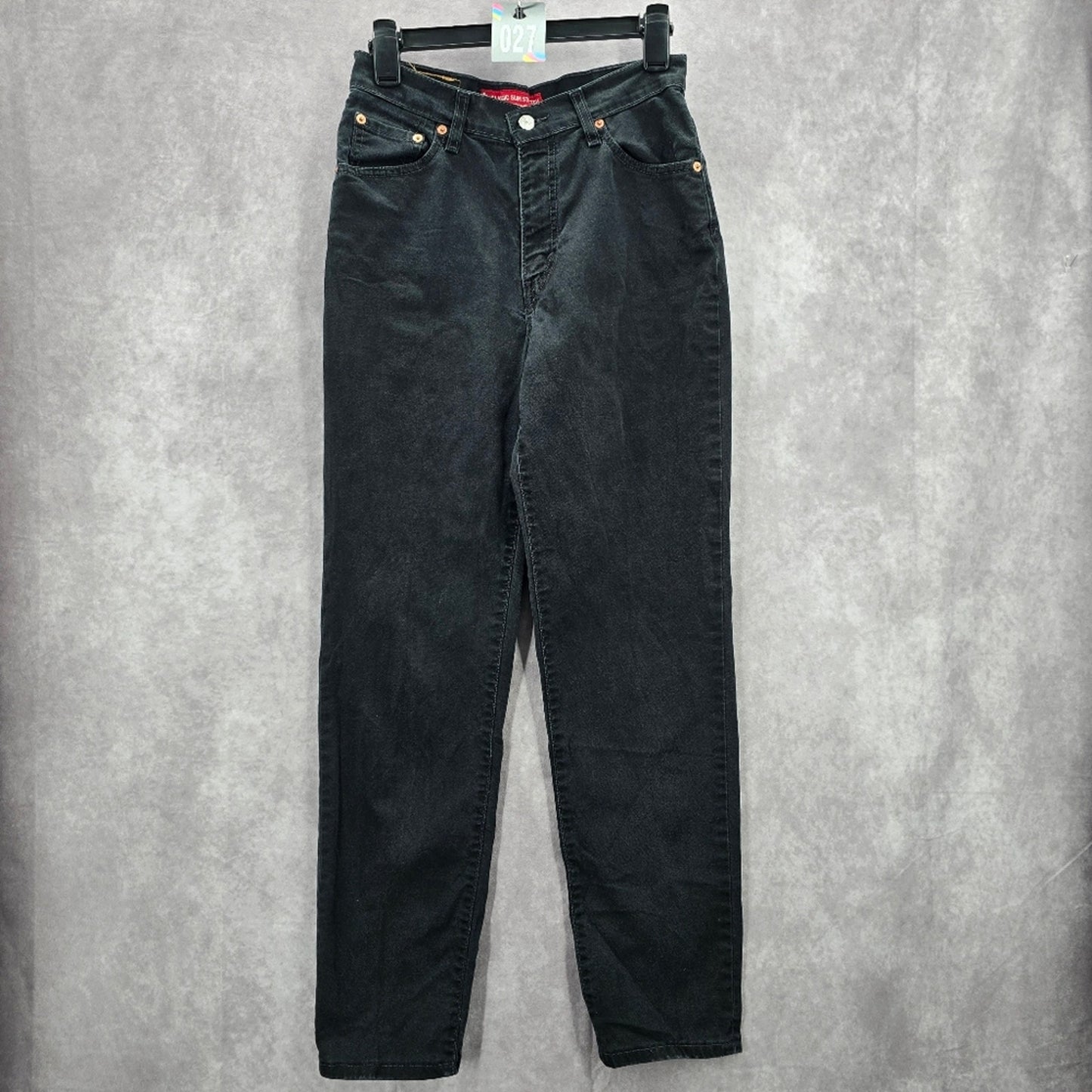 027. Levi's Classic Slim Stretch Tapered Leg Black Denim Pants 513 Jeans 8M