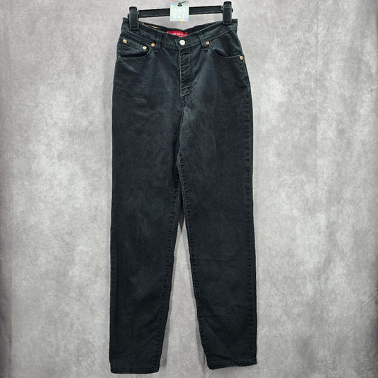 027. Levi's Classic Slim Stretch Tapered Leg Black Denim Pants 513 Jeans 8M