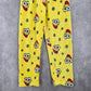Yellow Spongebob Face Funky Fleece Sleep Bottoms Pajama Pants M Medium