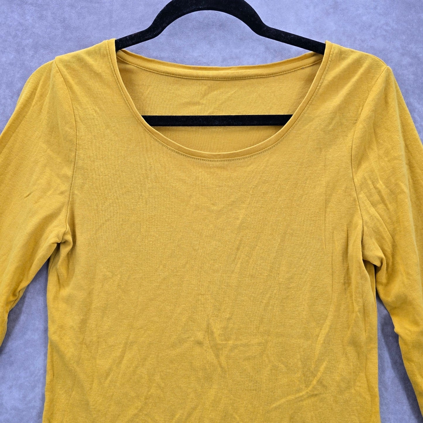 Yellow Mustard Stretch Boho Skater Casual Top Medium
