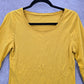 Yellow Mustard Stretch Boho Skater Casual Top Medium
