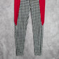 Red Black Houndstooth Active Stretch Legging Yoga Pant Bottoms S Small