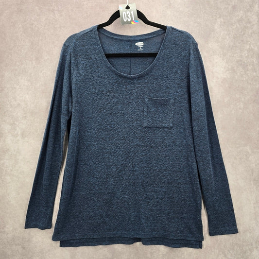 Old Navy Blue Long Sleeve Heather Boyfriend Tall Top Small