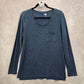 Old Navy Blue Long Sleeve Heather Boyfriend Tall Top Small
