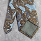 Giorgio Brutini Collezione Brown Blue Floral Paisley Stripe Men's Neck Tie