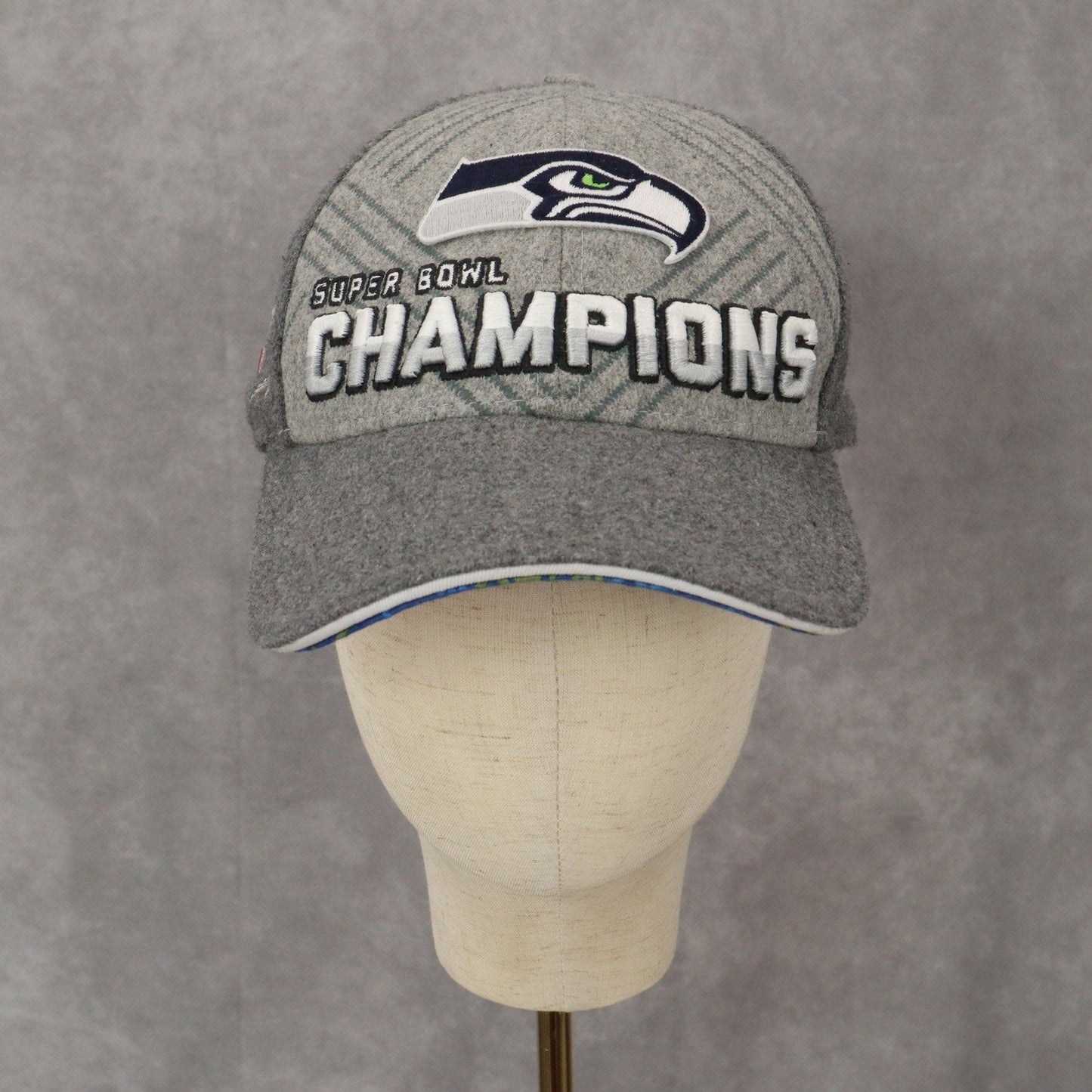 New Era Gray Superbowl Championship 9Forty Cloth Strap XLVIII Baseball Cap Hat