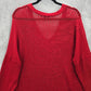 Eileen Fisher Red Merino Wool Mini Stitch Tunic Sweater Pullover XL Extra Large