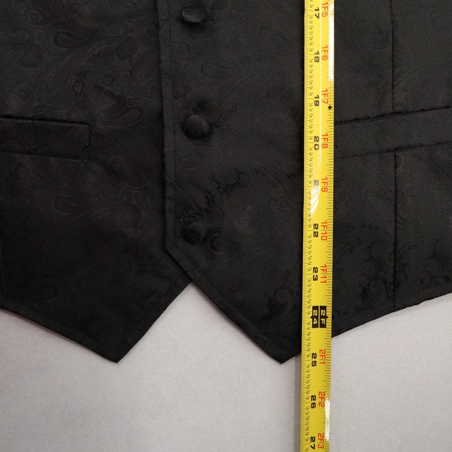 Cody James Black Paisley 5 Button Welt Pocket Point Peak Lapel Tuxedo Vest M 42R