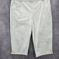 Gloria Vanderbilt White Embroidered Floral Crop Avery Cotton Pants 12