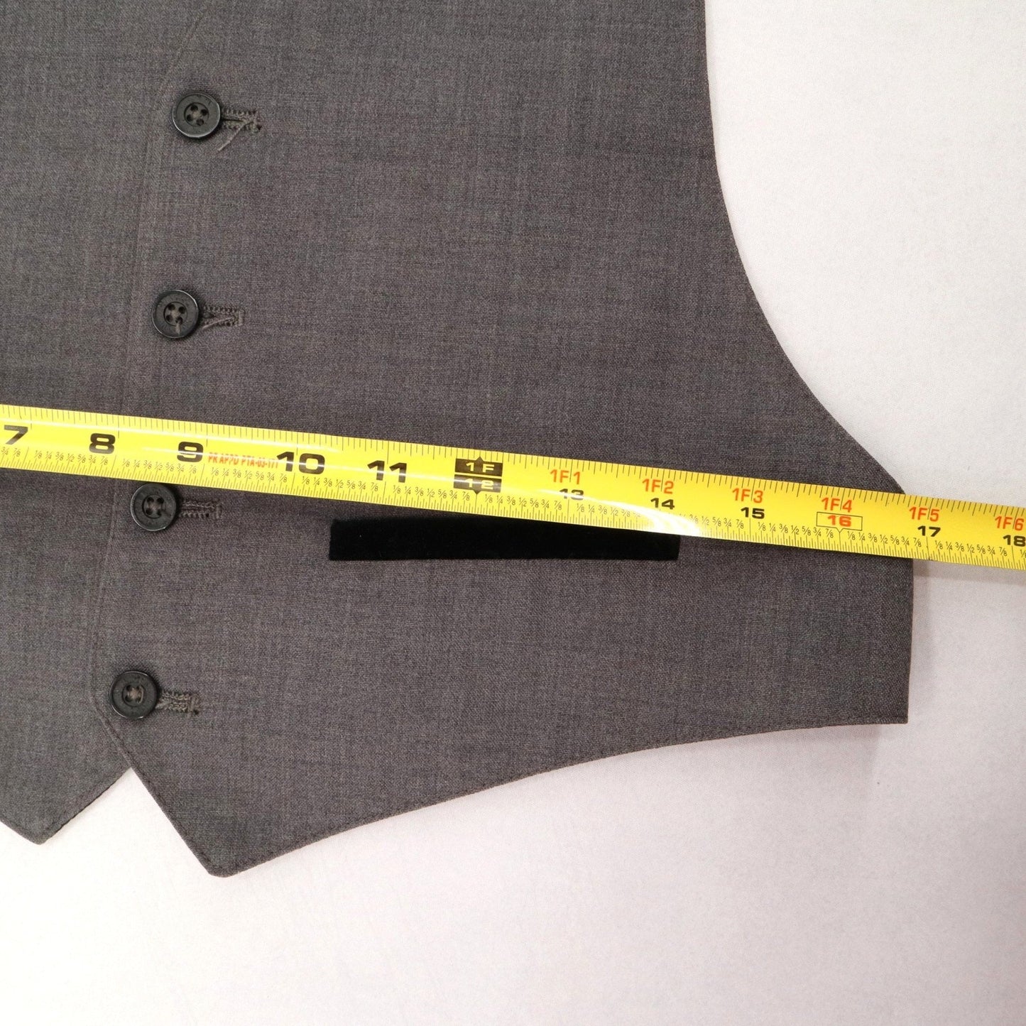 After Six Gray Short Open Back Welt Pocket 4 Button Point Tuxedo Vest Medium 38S