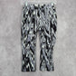 Reebok Black Gray Print Cropped capri Athletic Pants Bottoms Leggings S Small