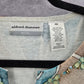 Alfred Dunner Blue Floral Short Sleeve Cotton Beaded Shirt Top Petite Medium