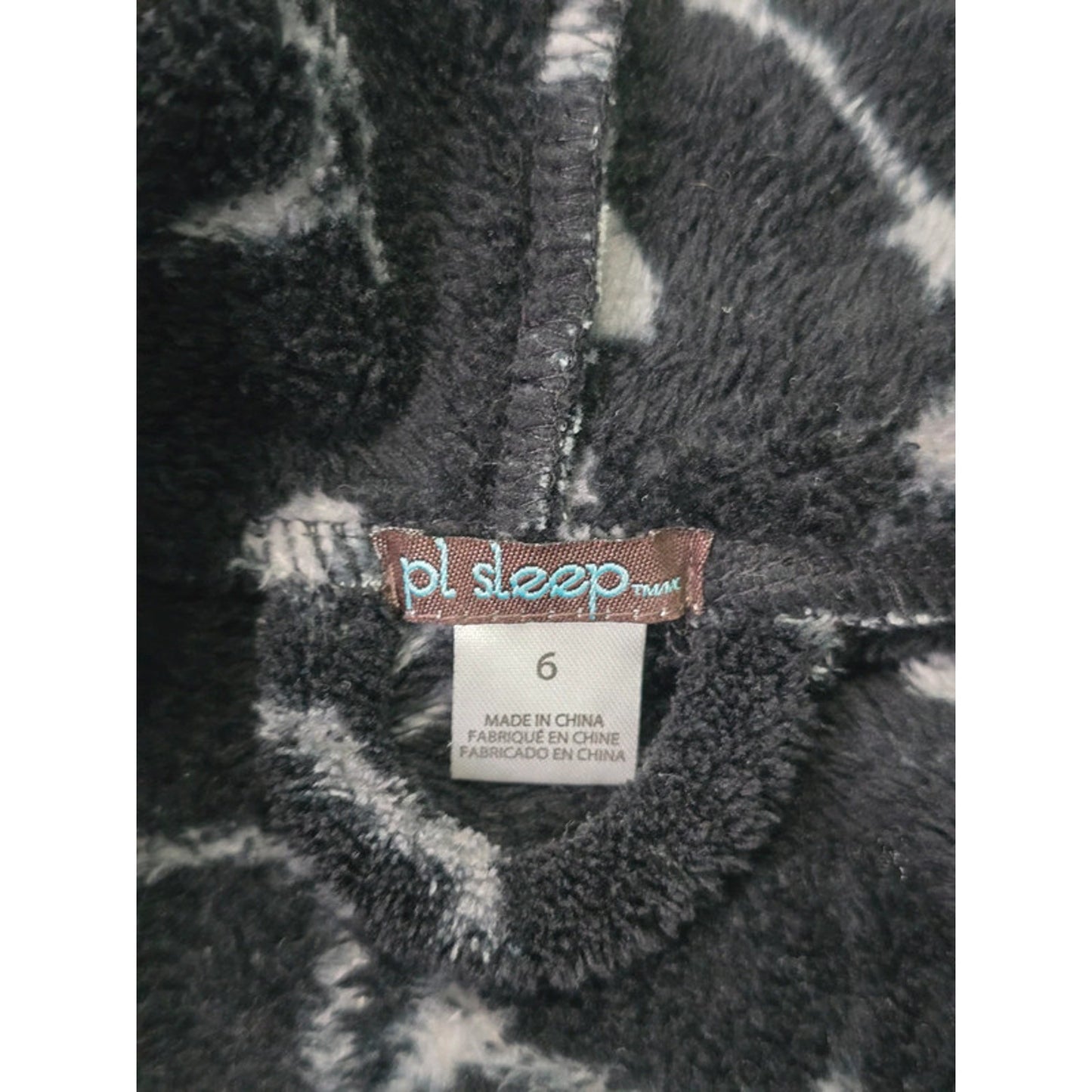 Pl Sleep Black Cute Monster Face Graphic Printed Embroidered Fluffy Bath Robe Boys 6