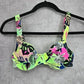 No Boundaries Green Floral Tropical Bikini Top Swimwear Padded Swimsuit Small