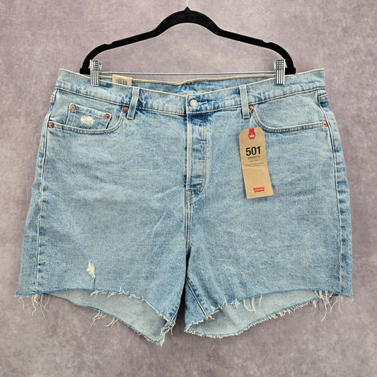 Levi's Blue 501 High Rise Cotton Button Fly Jeans Denim Pants Shorts Plus 20W 2X