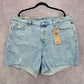 Levi's Blue 501 High Rise Cotton Button Fly Jeans Denim Pants Shorts Plus 20W 2X