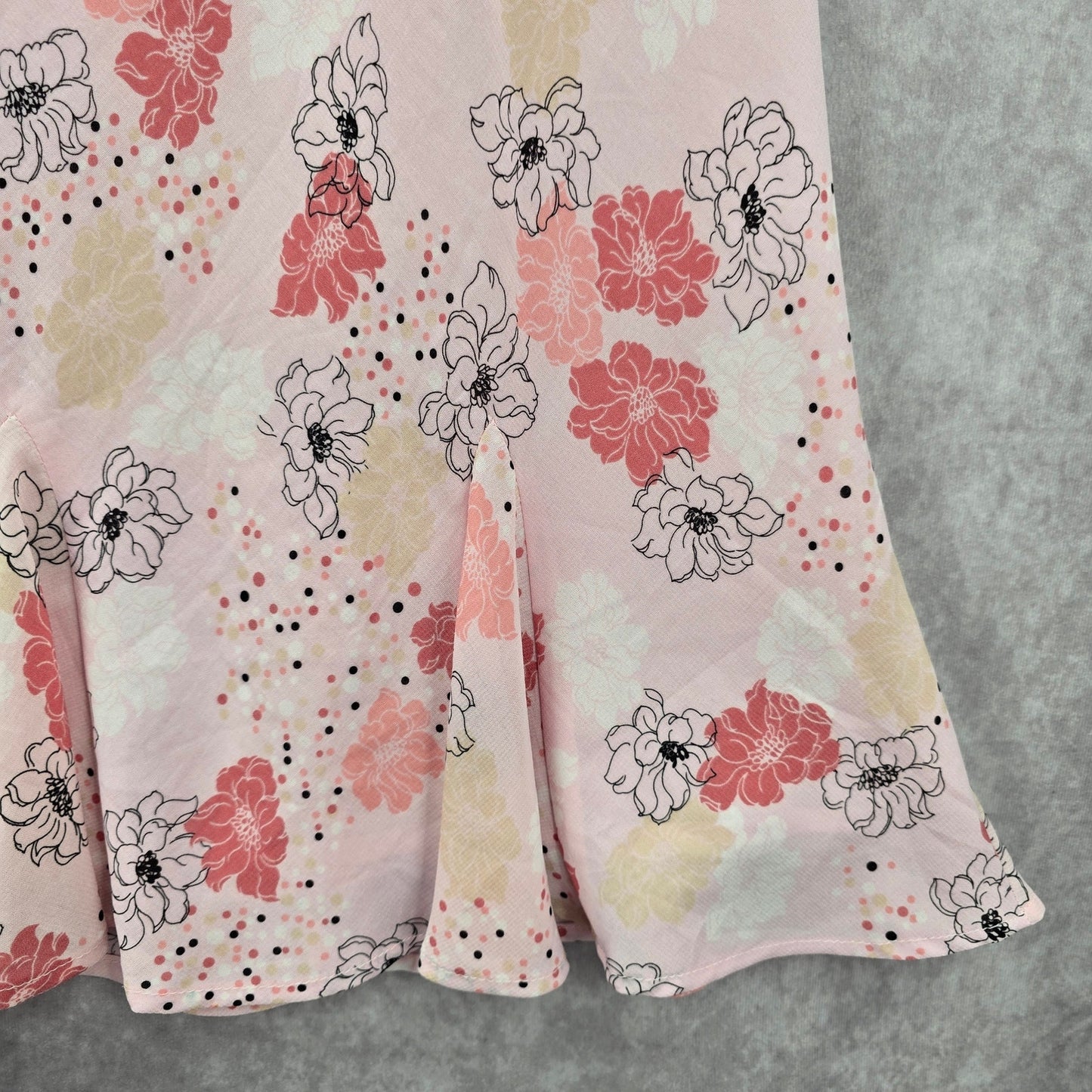 Laura Scott Pink Floral Flare Boho Indie Y2K Knee Length Cottage Skirt Large
