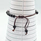 Skull Black Bead Braided Rope Bracelet Adjustable Goth Halloween B5