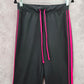 Kim Rogers Petite Black Pink Stripe Trouser Jogger Active Pants Bottoms PS Small