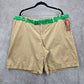 Merona Bermuda Cotton Tan Brown Shorts Pants Green Belt Bottoms 18