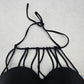 Rue21 Black Strap Padded Halter Swim Sports Bra Beach Bikini Top M Medium