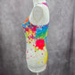 White Racerback Color Blast Activewear Retro Funk Paint Splash Tank Top Small