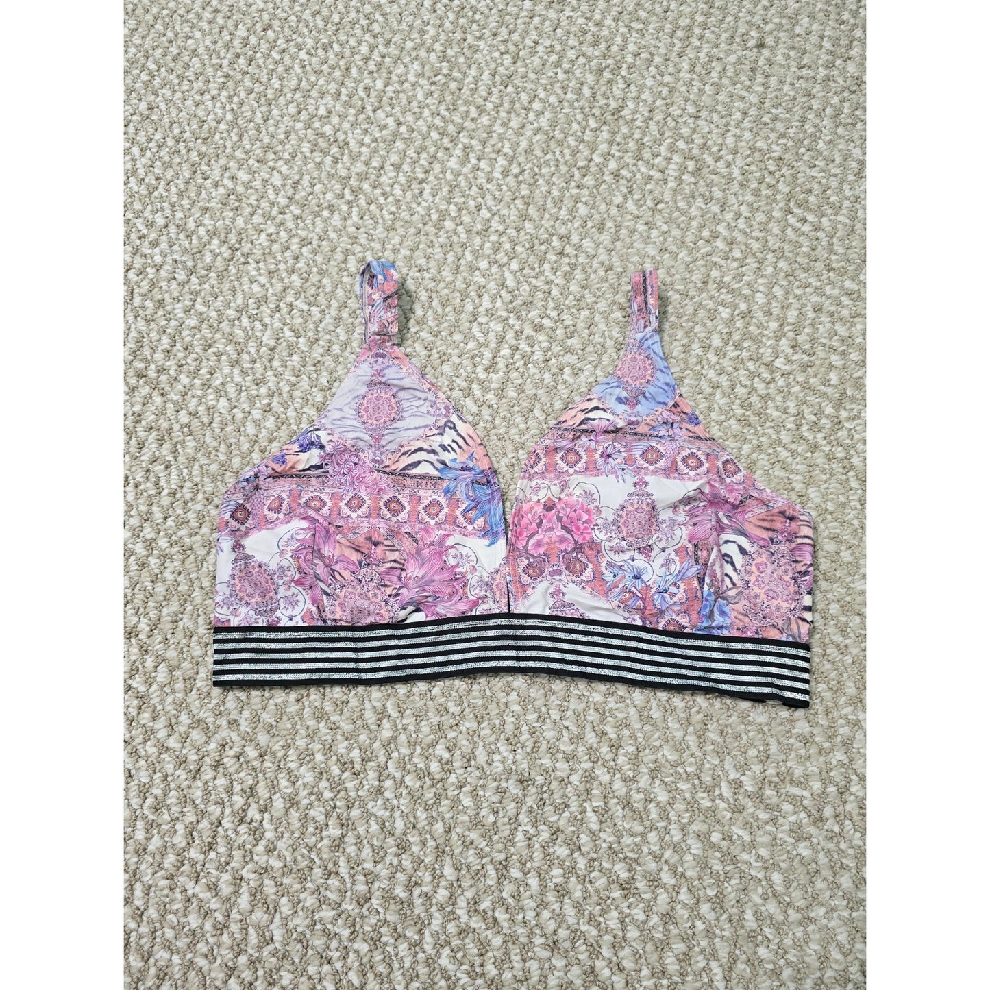 Floral Y2K Beach Resort Vacation Multicolor Bikini Top ASOS Swimsuit Plus 16