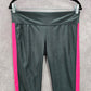 Gray Pink Active Crop Capri Stretch Sports Bottoms Leggings Pants L Large