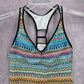 N by Next Blue Print Racerback Padded Swimwear Tankini Tank Top Small 32 B/C