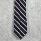 Jos. A. Bank Striped Brown Blue Repp Geometric Executive Silk Neck Tie Men's