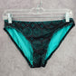 No Boundaries Black Green Eyelet Bikini Cheeky Bottom Swimwear Medium